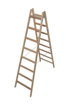 KRAU Sprossen-Doppelleiter Holz   170101 