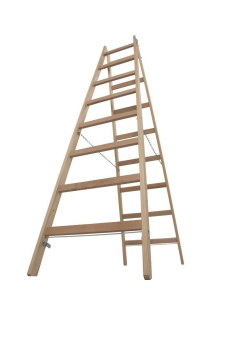 KRAU Sprossen-Doppelleiter Holz   170101 