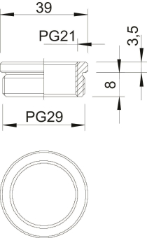 OBO 167 R MS PG29-21 Reduktion PG29-PG21 