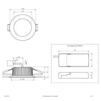 EVN LED Deckeneinbau -rund -  L44D100125 