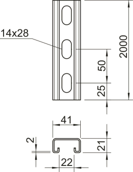 OBO MS4121P2000A4 Profilschiene gelocht 