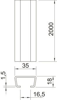 OBO AML3518UP2000BK Profilschiene 
