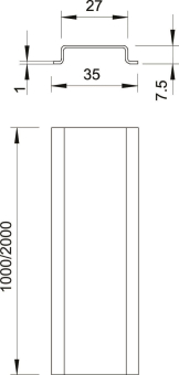 OBO 2069 1M FS Hutschiene ungelocht 