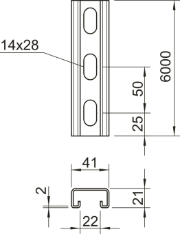 OBO MS4121P6000A2 Profilschiene gelocht 