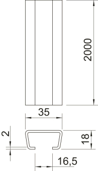 OBO AMS3518UP2000A2 Profilschiene 