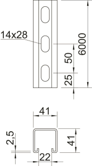 OBO MS4141P6000FS Profilschiene gelocht 