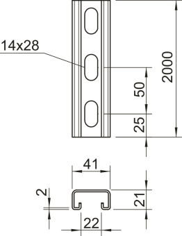 OBO MS4121P2000A2 Profilschiene gelocht 