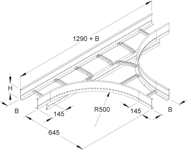 Niedax T-Stück 100x500mm   KLT 100.503 F 