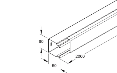 NIED Blechkanal LLK 60.060 mit Deckel 