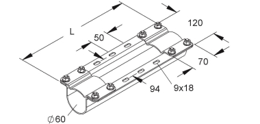 NIED Montageträger, D 60  MIMTA 60/325 F 