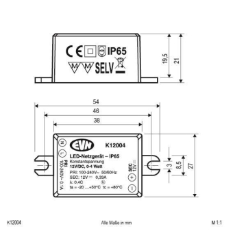 EVN LED-Netzgerät 12V DC 0-4W     K12004 
