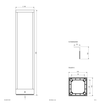 EVN LED Wegeleuchte 65cm     WLQ65151502 