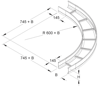 Niedax Bogen 90° groß     KLBG 100.303 F 