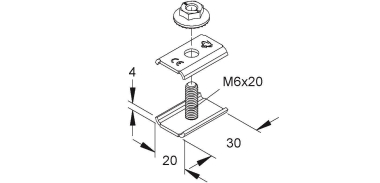 NIED Gitterrinnen-           GRV M6x20 V 