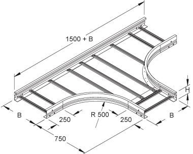 Niedax T-Stück 105x600mm  WSTR 105.600 F 