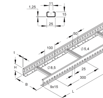 Niedax Kabelleiter         KL 60.503/3 F 