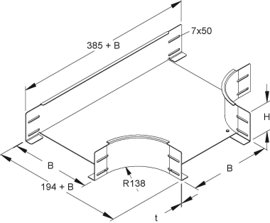 Niedax T-Stück 110x200mm    RTSS 110.200 