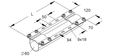 NIED Montageträger, D 60  MIMTA 60/325 F 
