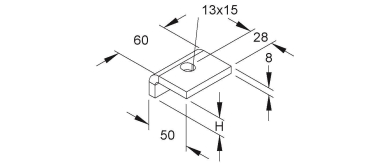 NIED Profilklemme schwer 15mm     HSKS15 