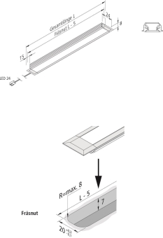 Hera LED IN-Stick MF 830mm   61002550303 