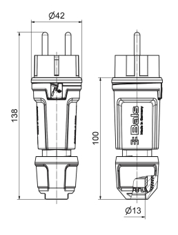 Bals Schutzkontakt-Stecker 16A    7370-1 