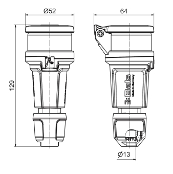 Bals Schutzkontakt-Kupplung 16A   7486-1 