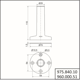 Werma Fuß m.integriertem Rohr   97584010 