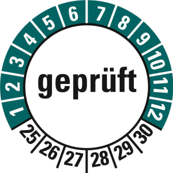 HEIN 185596 Prüfplakette geprüft 25-30 