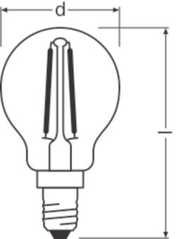 Ledvance LED CLASSIC P P 2.5W 827 FIL CL 