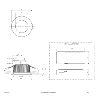 EVN LED-Einbaustrahler IP54 DA68 chrom 