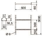 OBO LG 650 VS 3 FS Kabelleiter gelocht m 