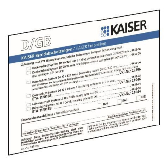 KAIS Schott-Kennzeichnungsschild 9473-92 