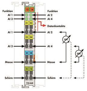 WAGO 750-468 4-Kanal-Analogeingang,DC 0 