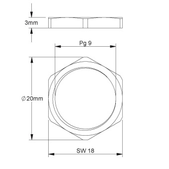 Kleinhuis Sechskantmutter Pg9     420/09 