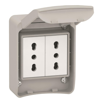 Schneider Anbausteckdosen grau     81139 