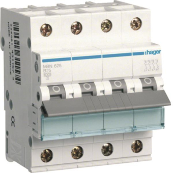 Hager Leitungsschutzschalter 3P+N MBN625 