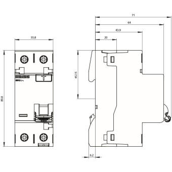Siemens FI-Schalter 2x40A       5SV33146 