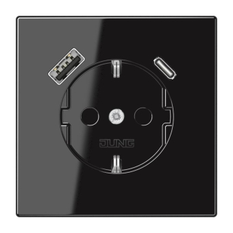 Jung SCHUKOsteckdose m.USB LS1520-15CASW 