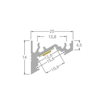 BRUM LED-Eckprofil 20x16mm,     53700070 