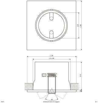 EVN Halogen-Einbauleuchte Quadrat 759413 