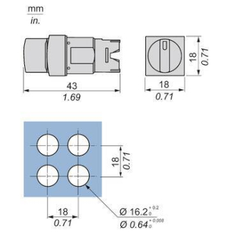 Schneider Wahlschalter quadr.    ZB6CD28 