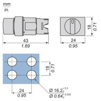 Schneider Wahlschalter recht-    ZB6DD28 