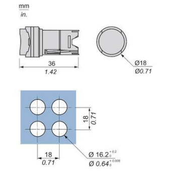 Schneider Leuchtdrucktaster rund  ZB6AE3 