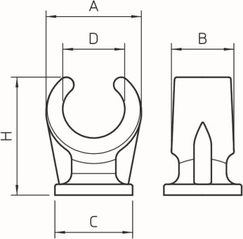 OBO 2962 12 LGR Sockel-Klemmschelle 12mm 
