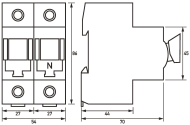 DOEP Lasttrenner D0-63A/1p+N Leergehäuse 