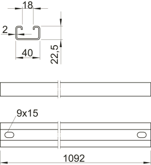 OBO MS4022P1092FT Profilschiene als 
