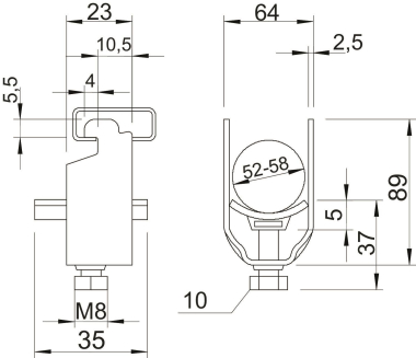 OBO 2056N M 58 FT Bügelschelle 