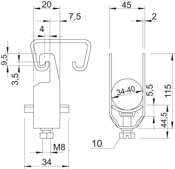OBO 2056U 2 40 FT Bügelschelle 2-fach 