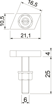 OBO CL20HB M6x25 ZL Hammerkopfschraube f 