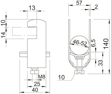OBO 2056F 2 52 FT Bügelschelle 2-fach 